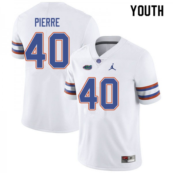 Jordan Brand Youth #40 Jesiah Pierre Florida Gators College Football Jerseys White